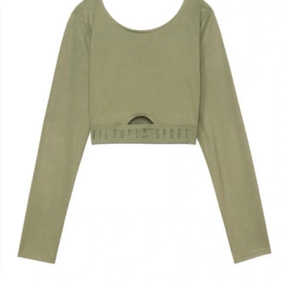 Victoria's Sport Olive Green Open Back Top - Picture 3 of 4